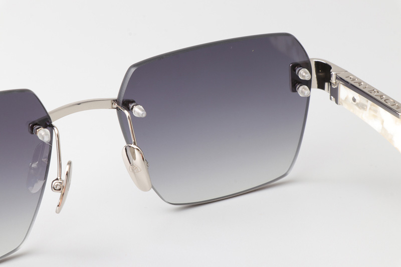 The Magic I Sunglasses Silver White Gradient Blue