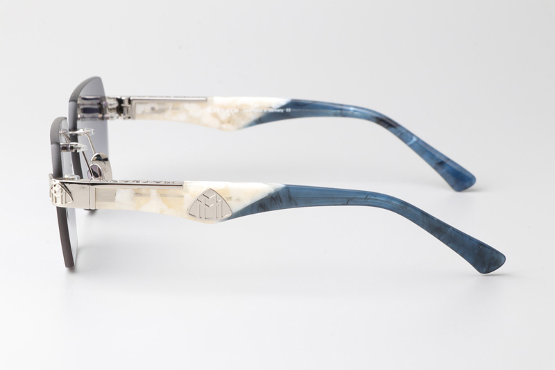 The Magic I Sunglasses Silver White Gradient Blue