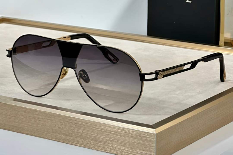The Orbit Sunglasses Black Gold Gradient Gray