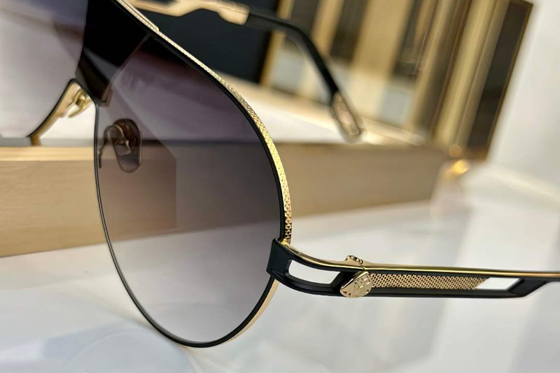 The Orbit Sunglasses Black Gold Gradient Gray