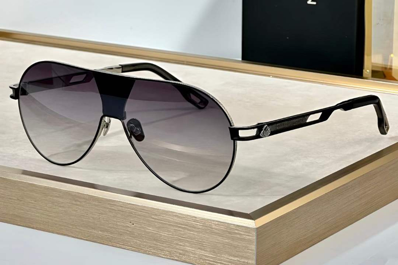 The Orbit Sunglasses Black Silver Gradient Gray
