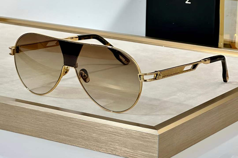 The Orbit Sunglasses Gold Gradient Brown