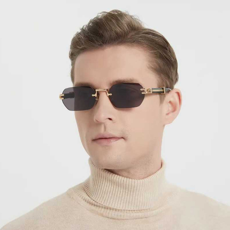 The Post Sunglasses Gold Black Gray