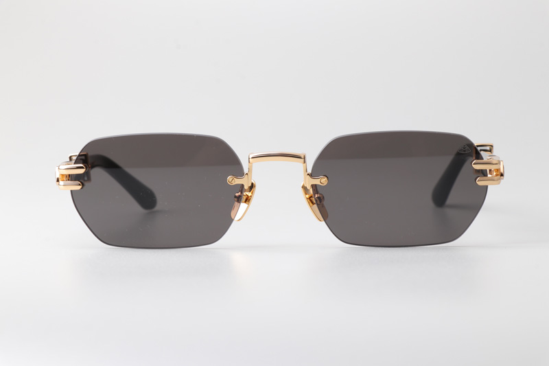 The Post Sunglasses Gold Black Gray