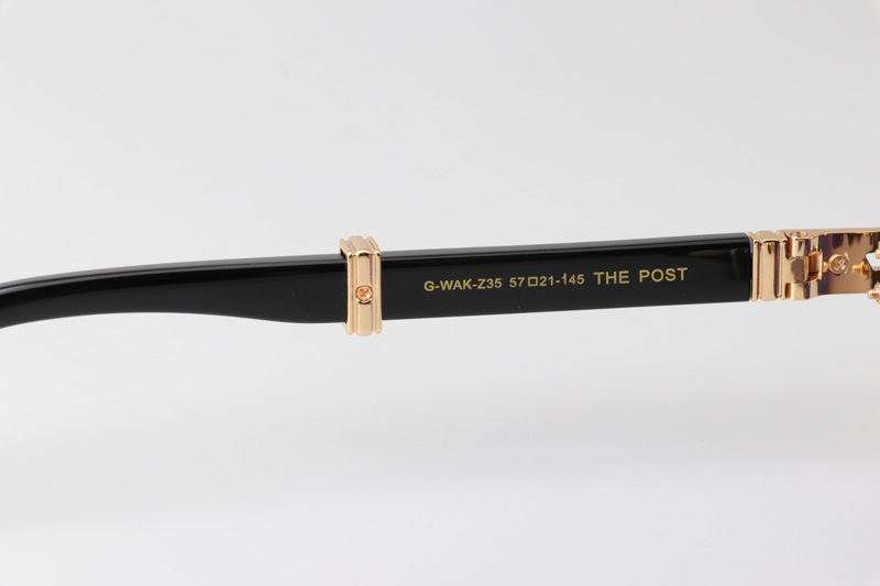 The Post Sunglasses Gold Black Gray