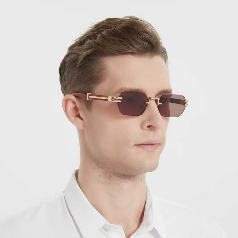 The Post Sunglasses Gold Red Brown