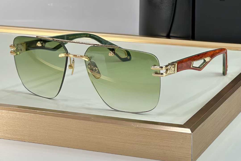 The President Sunglasses Gold Red Gradient Green