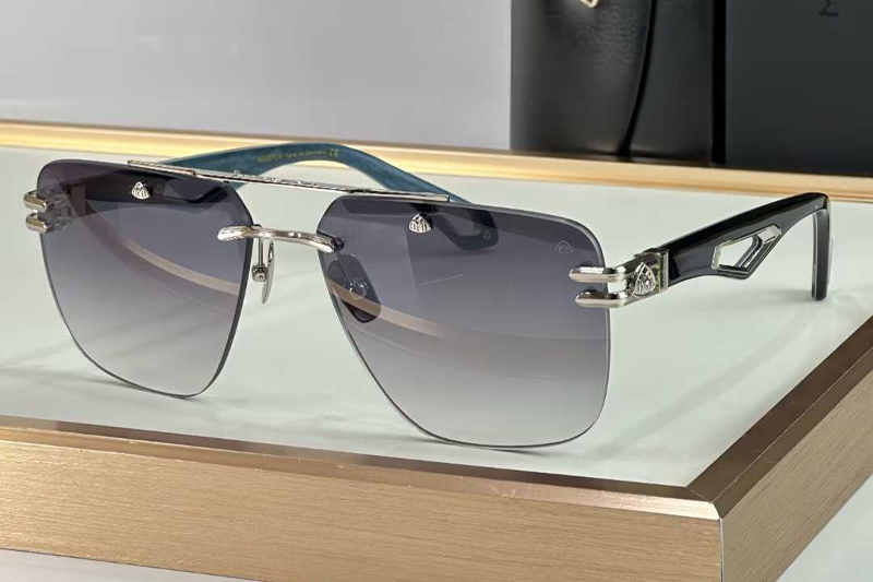 The President Sunglasses Silver Black Gradient Gray