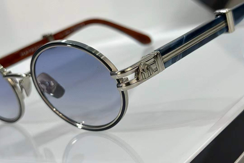 The Producer I Sunglasses Silver Blue Gradient Blue