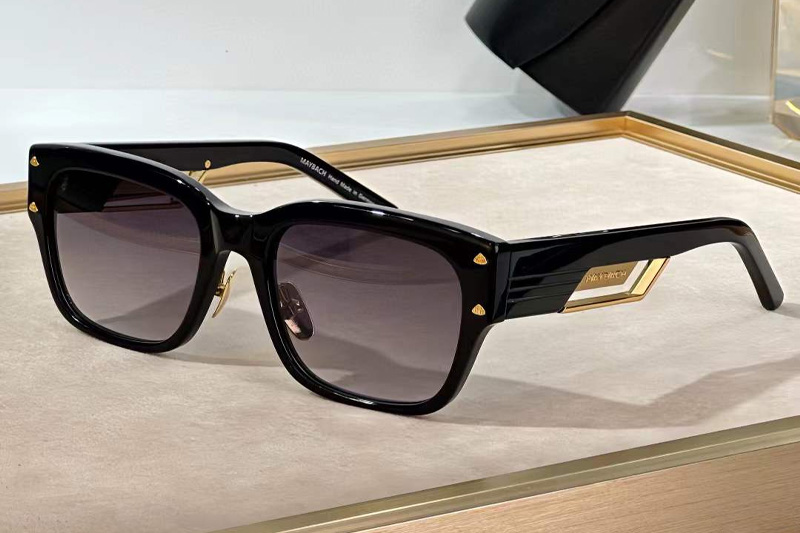 The Rebel II Sunglasses Black Gold Gradient Gray