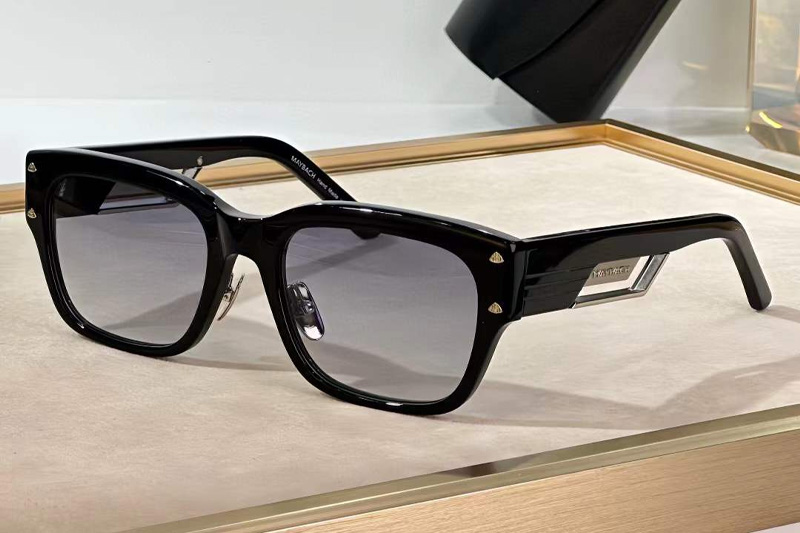The Rebel II Sunglasses Black Silver Gradient Gray