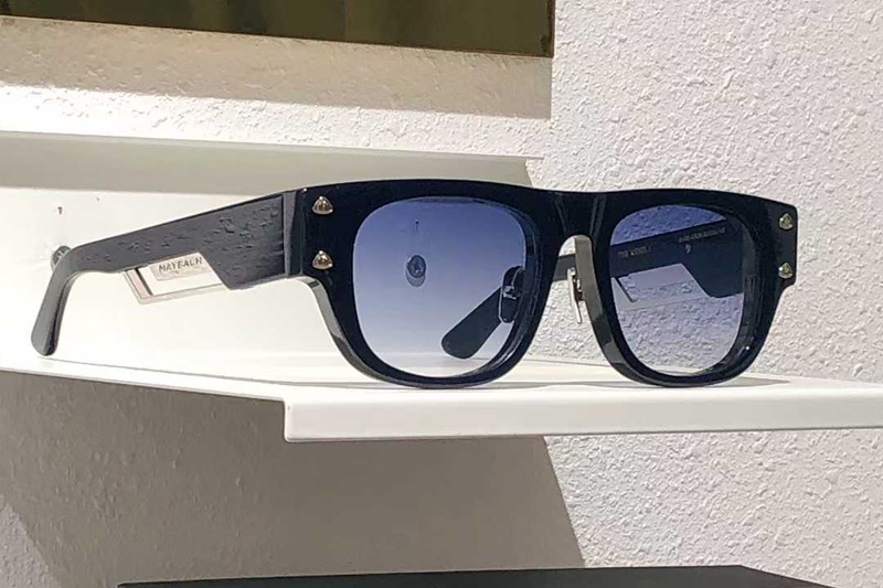 The Rebel I Sunglasses Black Silver Gradient Blue