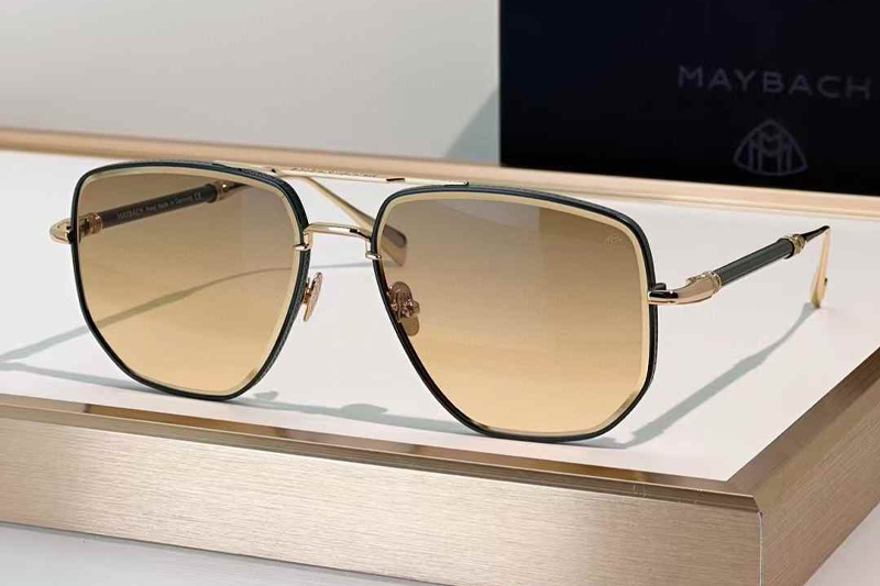The Sanme Sunglasses Black Gold Gradient Brown