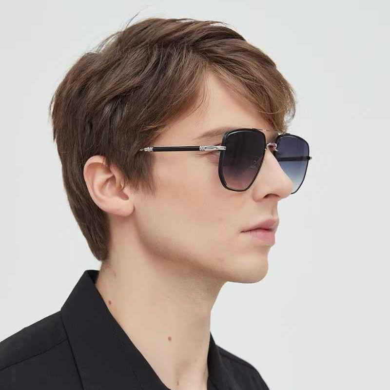 The Sanme Sunglasses Black Silver Gradient Gray