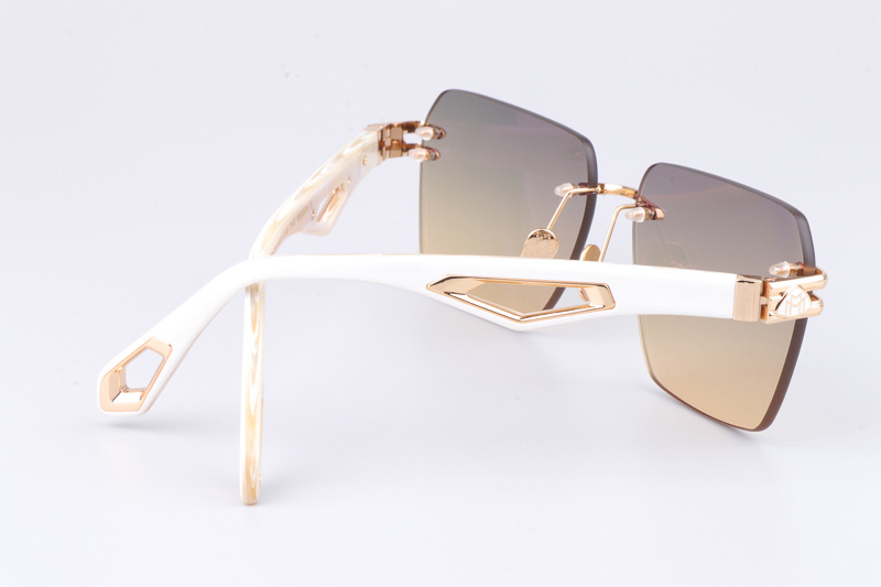 The Weben II Sunglasses Gold White Gradient Gray