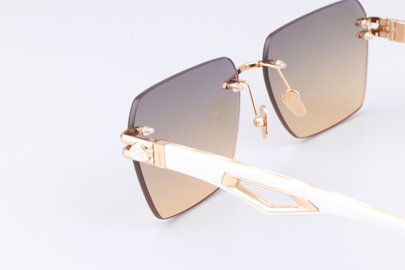 The Weben II Sunglasses Gold White Gradient Gray