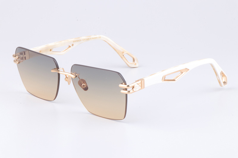 The Weben II Sunglasses Gold White Gradient Gray