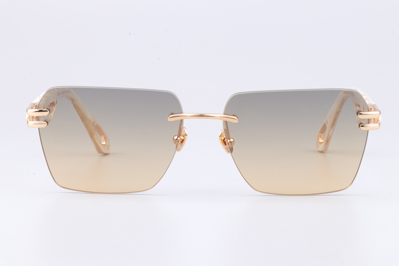 The Weben II Sunglasses Gold White Gradient Gray