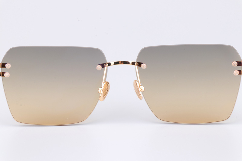 The Weben II Sunglasses Gold White Gradient Gray