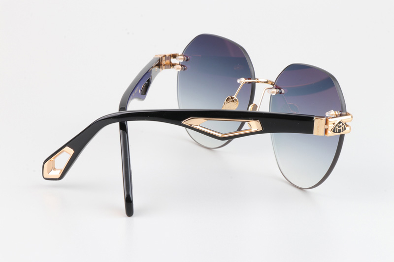 The Weben I Sunglasses Gold Black Gradient Blue