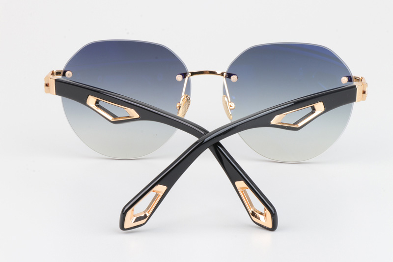 The Weben I Sunglasses Gold Black Gradient Blue