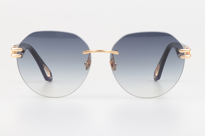 The Weben I Sunglasses Gold Black Gradient Blue