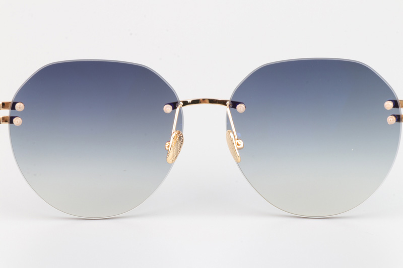 The Weben I Sunglasses Gold Black Gradient Blue