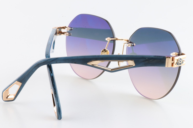 The Weben I Sunglasses Gold Blue Gradient Blue