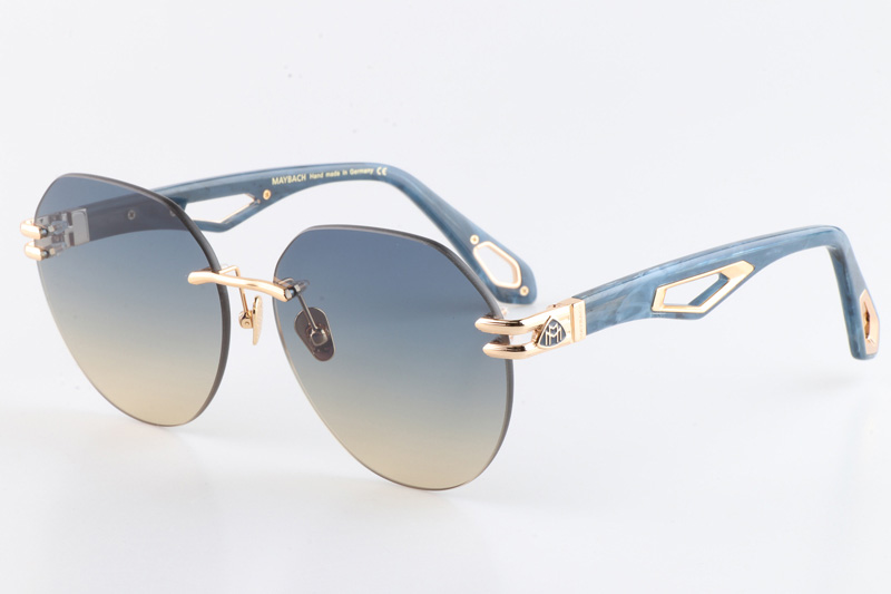 The Weben I Sunglasses Gold Blue Gradient Blue