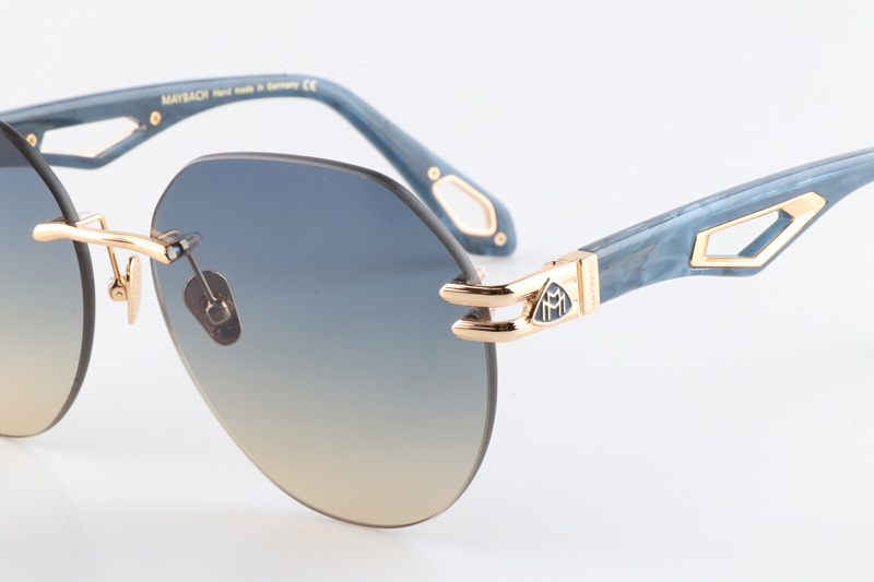 The Weben I Sunglasses Gold Blue Gradient Blue