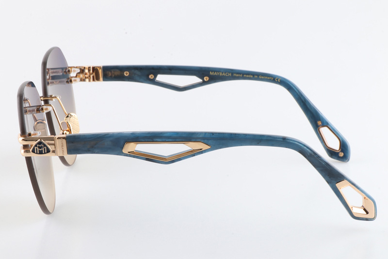 The Weben I Sunglasses Gold Blue Gradient Blue