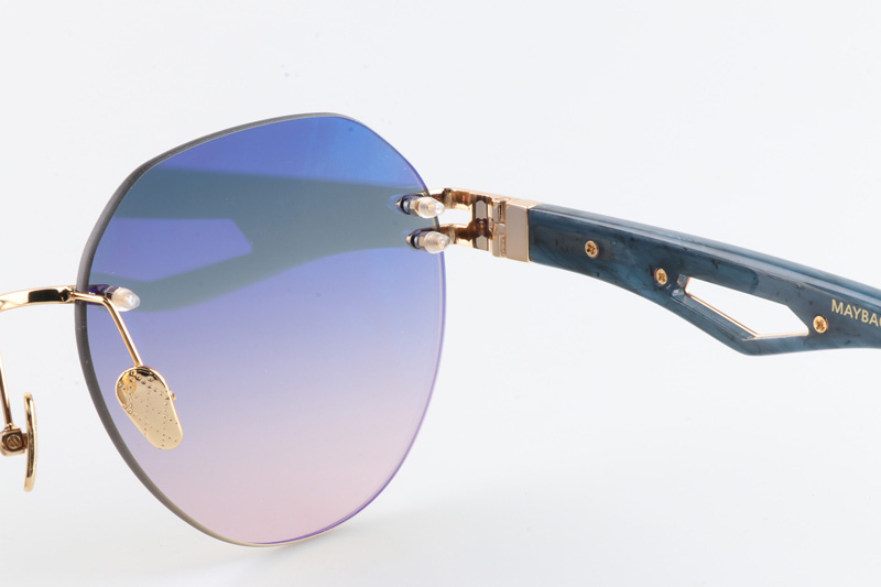 The Weben I Sunglasses Gold Blue Gradient Blue