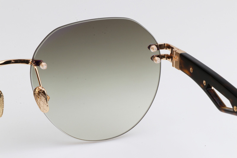 The Weben I Sunglasses Gold Tortoise Gradient Gray