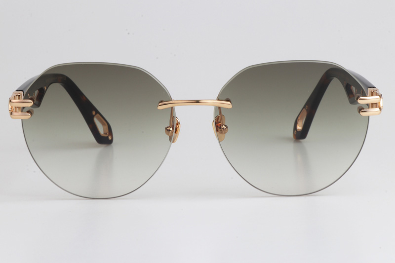 The Weben I Sunglasses Gold Tortoise Gradient Gray