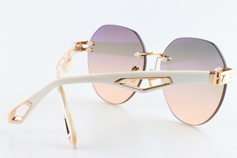 The Weben I Sunglasses Gold White Gradient Gray