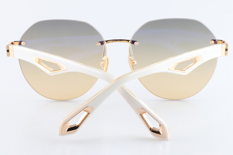 The Weben I Sunglasses Gold White Gradient Gray