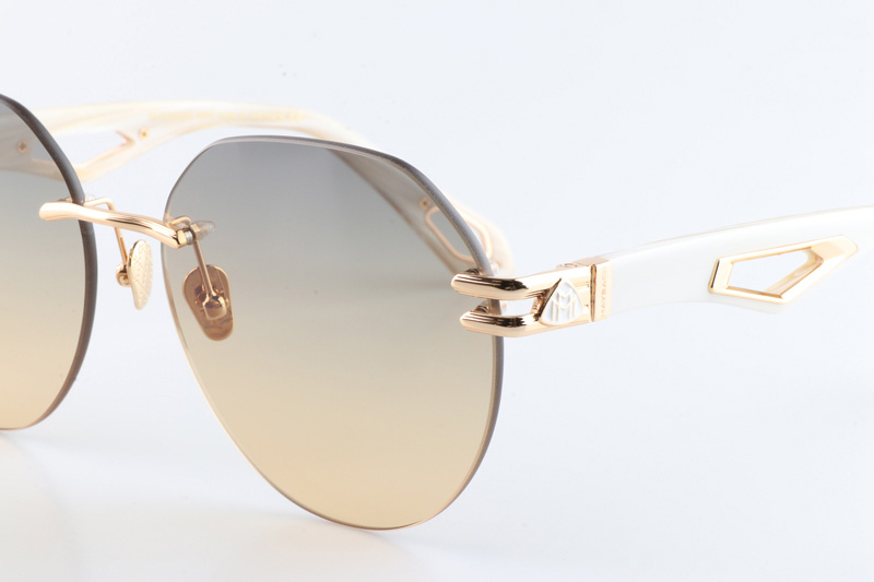 The Weben I Sunglasses Gold White Gradient Gray