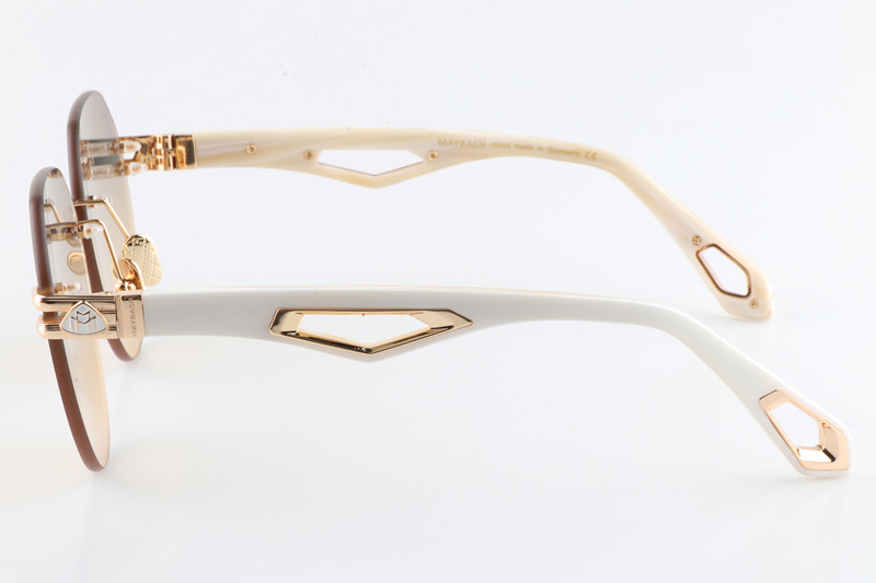 The Weben I Sunglasses Gold White Gradient Gray