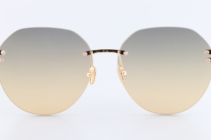 The Weben I Sunglasses Gold White Gradient Gray