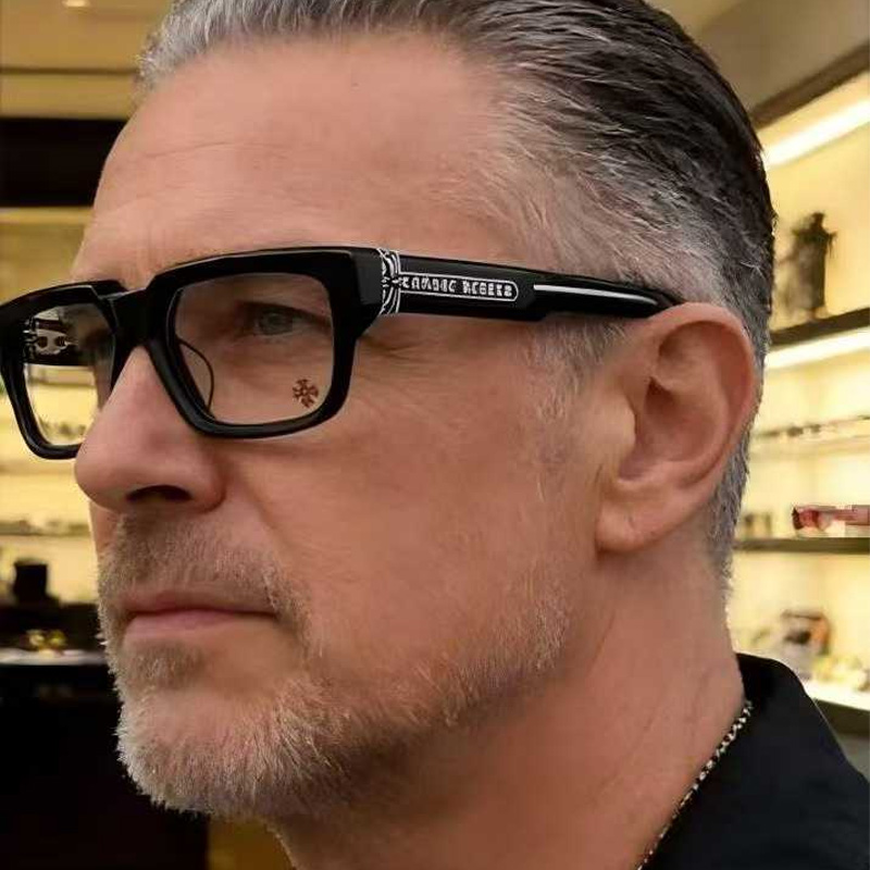 Thick Eyeglasses Black Silver