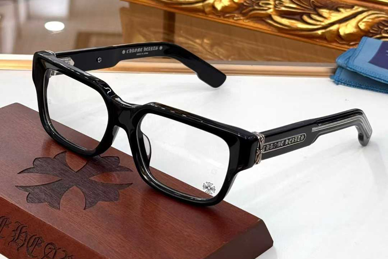 Thick Eyeglasses Black Silver