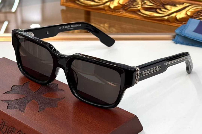 Thick Sunglasses Black Silver Gray