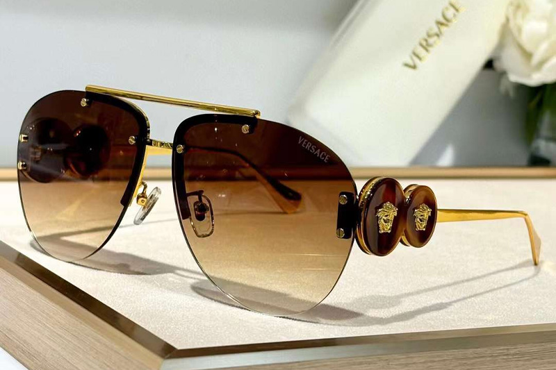 VE2250 Sunglasses Gold Gradient Brown