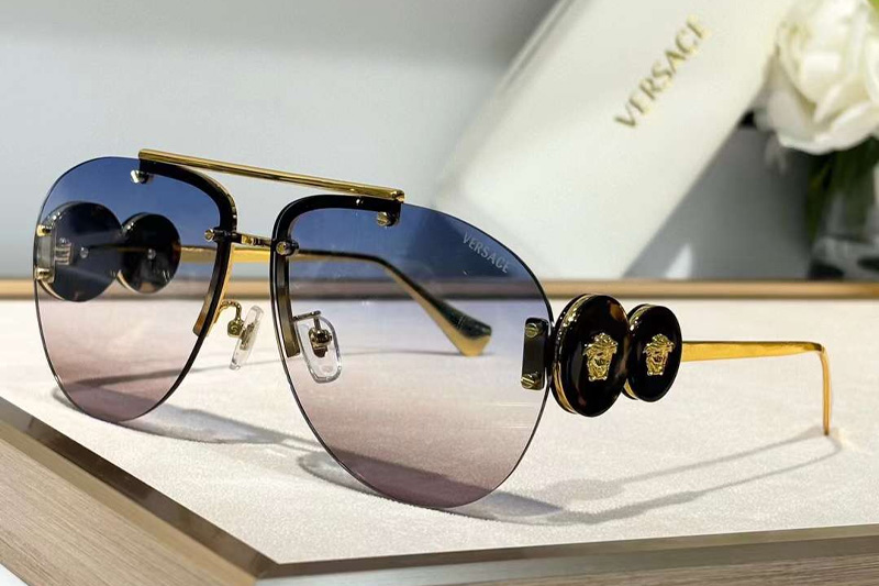 VE2250 Sunglasses Gold Tortoise Gradient Blue