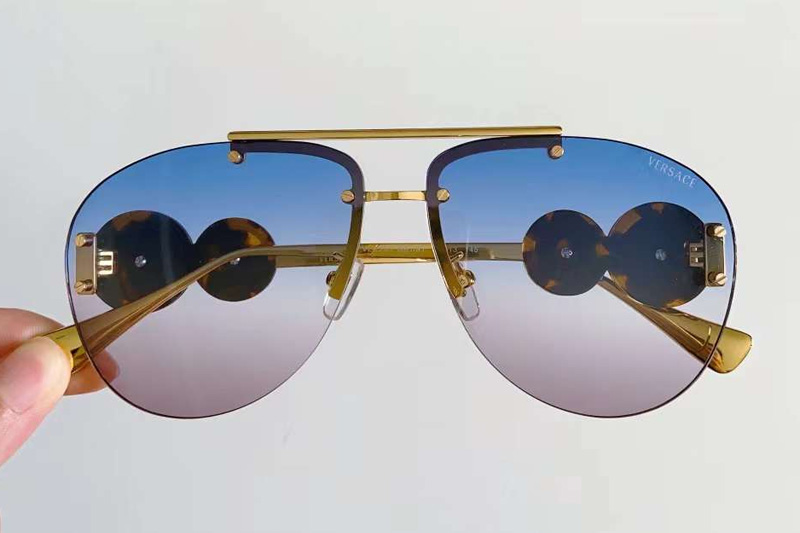 VE2250 Sunglasses Gold Tortoise Gradient Blue