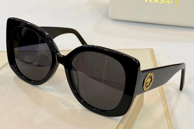 VE4387 Sunglasses In Black With Grey Lens