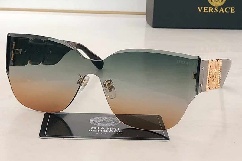 VE6783 Sunglasses Black Gold Gradient Gray