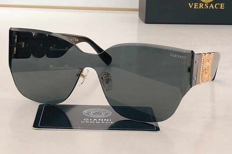 VE6783 Sunglasses Black Gold Gray