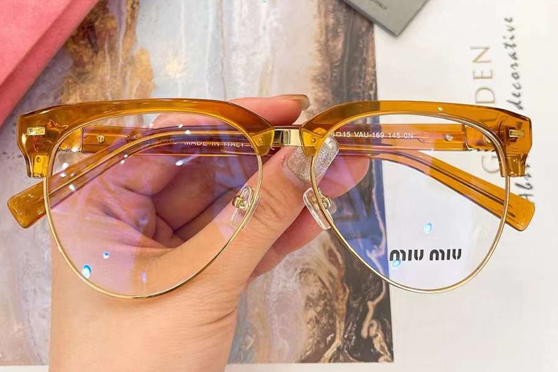 VMU56XV Eyeglasses Brown Gold