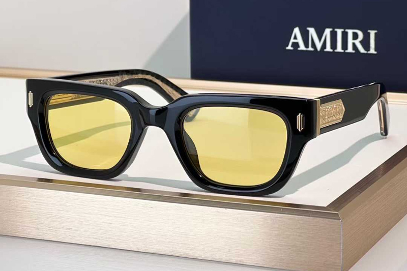 Venice Sunglasses Black Gold Yellow